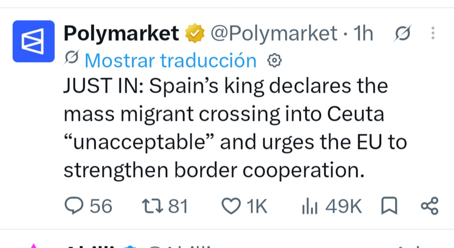 Polymarket — Spain, Ceuta and migration